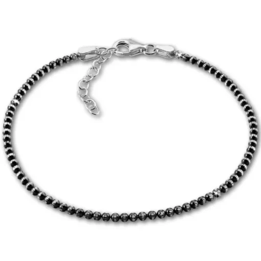 SilberDream Armband Kugeln geschwärzt 925 Silber Damen 18cm - 21cm SDA1108K