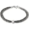 SilberDream Armband Kugel geschwärzt 925 Silber Damen 20,5cm SDA1001K