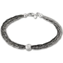 SilberDream Armband Kugel geschwärzt 925 Silber Damen 20,5cm SDA1001K