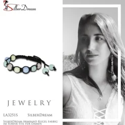 SilberDream Armband Kugel farbig im Surfer Stil für Damen LA3251S