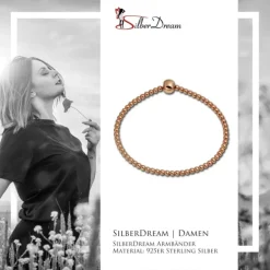 SilberDream Armband Kugeln rose 925er Sterling Silber Damen Armreif SDA2278E