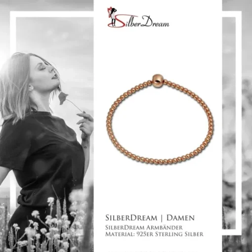SilberDream Armband Kugeln rose 925er Sterling Silber Damen Armreif SDA2278E