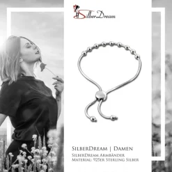 SilberDream Armband Kugelkette Zugverschluss 925er Silber Damen SDA7002J