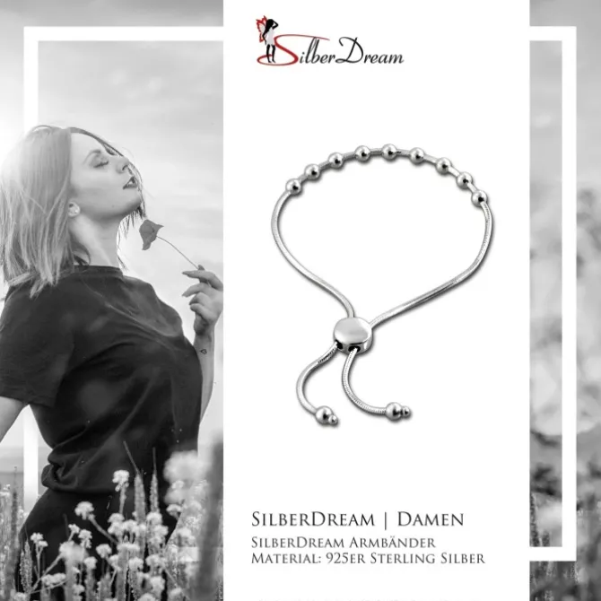SilberDream Armband Kugelkette Zugverschluss 925er Silber Damen SDA7002J
