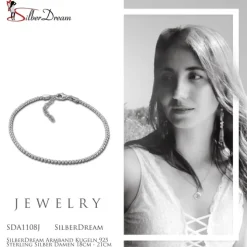 SilberDream Armband Kugeln 925 Sterling Silber Damen 18cm - 21cm SDA1108J