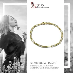 SilberDream Armband Laguna 925 Sterling Silber vergoldet Damen 20cm SDAK0010Y