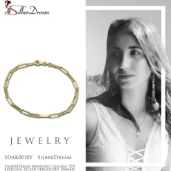 SilberDream Armband Laguna 925 Sterling Silber vergoldet Damen 20cm SDAK0010Y