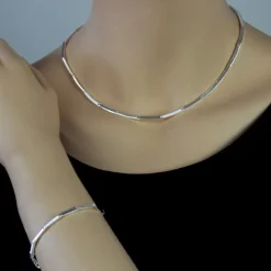 SilberDream Armband Line matt/glänzend 925 Sterling Silber 18,5cm SDA452J