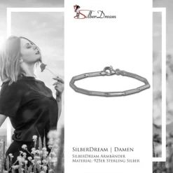SilberDream Armband Line matt/glänzend 925 Sterling Silber 18,5cm SDA452J