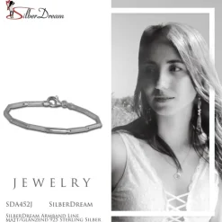 SilberDream Armband Line matt/glänzend 925 Sterling Silber 18,5cm SDA452J