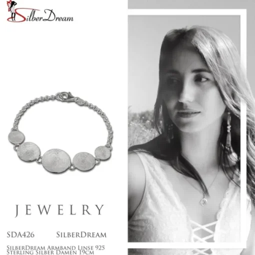 SilberDream Armband Linse 925 Sterling Silber Damen 19cm SDA426