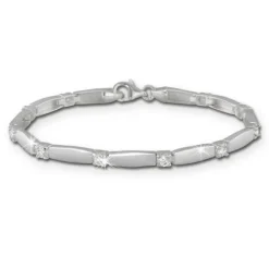 SilberDream Armband matt Zirkonia weiß 925er Silber 18,8cm Damen SDA447W