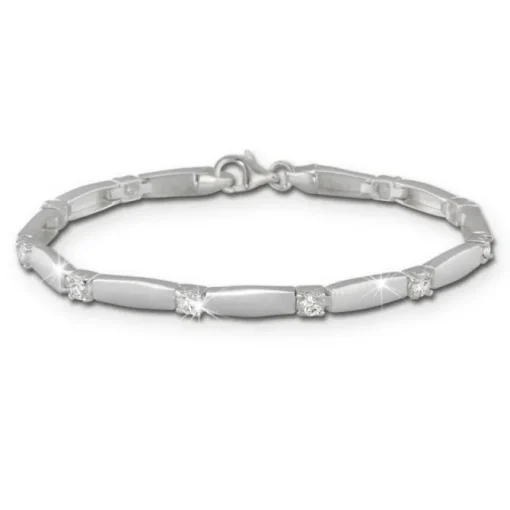 SilberDream Armband matt Zirkonia weiß 925er Silber 18,8cm Damen SDA447W