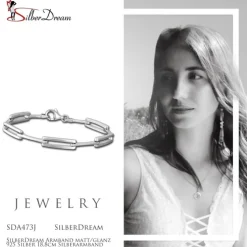 SilberDream Armband matt/glanz 925 Silber 18,8cm Silberarmband SDA473J