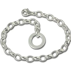 SilberDream Armband mit Plakette 925 Silber Charm Bettelarmband 17cm FC0700