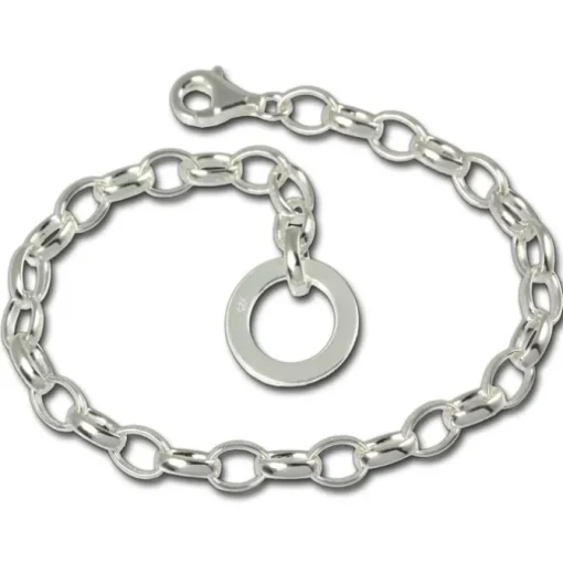 SilberDream Armband mit Plakette 925 Silber Charm Bettelarmband 18cm FC0701