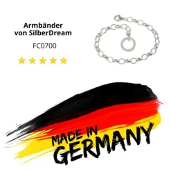 SilberDream Armband mit Plakette 925 Silber Charm Bettelarmband 17cm FC0700