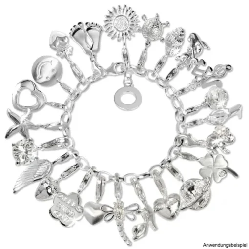 SilberDream Armband mit Plakette 925 Silber Charm Bettelarmband 18cm FC0701
