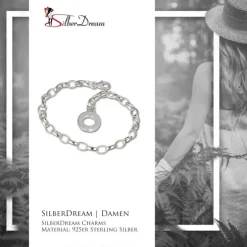 SilberDream Armband mit Plakette 925 Silber Charm Bettelarmband 18cm FC0701