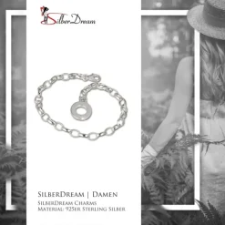 SilberDream Armband mit Plakette 925 Silber Charm Bettelarmband 19cm FC0702