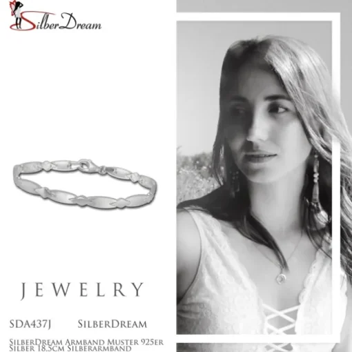 SilberDream Armband Muster 925er Silber 18,5cm Silberarmband SDA437J