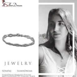 SilberDream Armband Outline matt/glänzend 925 Sterling Silber 19,3cm SDA456J