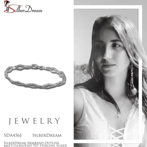 SilberDream Armband Outline matt/glänzend 925 Sterling Silber 19,3cm SDA456J