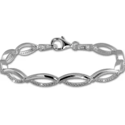 SilberDream Armband Oval Zirkonia weiß 925er Silber 18,5cm Damen SDA460W