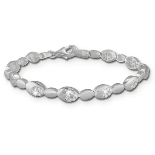 SilberDream Armband Oval Zirkonia weiß 925er Silber 18,8cm Damen SDA444W