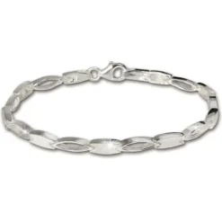 SilberDream Armband oval matt 925 Silber 18,5cm Silberarmband SDA403