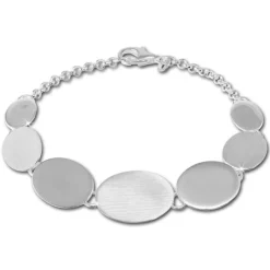 SilberDream Armband Oval matt/glänzend 925 Sterling Silber 19,5cm SDA434