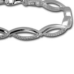 SilberDream Armband Oval Zirkonia weiß 925er Silber 18,5cm Damen SDA460W