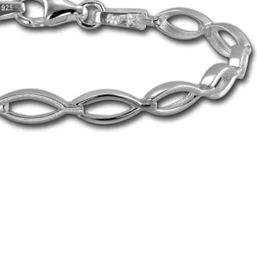 SilberDream Armband Oval matt/glänzend 925 Sterling Silber 19,5cm SDA455J
