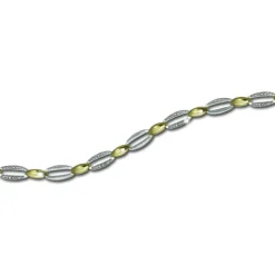 SilberDream Armband Oval 925 Silber vergoldet Zirkonia Damen 18,5cm SDA4800T