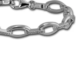 SilberDream Armband Oval Zirkonia weiß 925er Silber 18,8cm Damen SDA449W