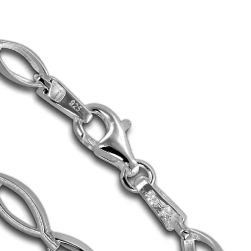 SilberDream Armband Oval matt/glänzend 925 Sterling Silber 19,5cm SDA455J