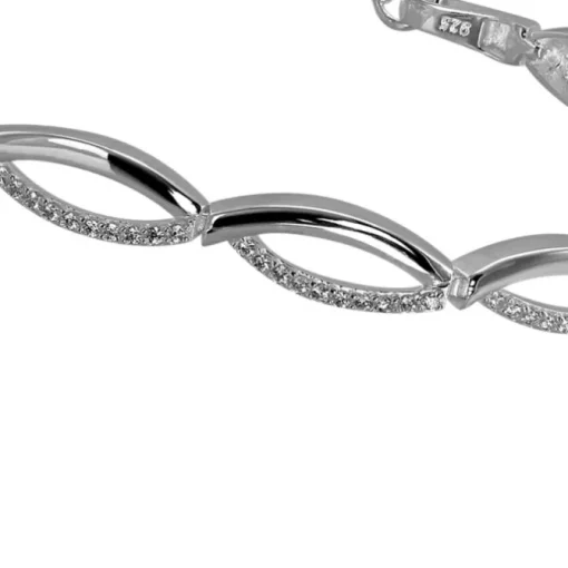 SilberDream Armband Oval Zirkonia weiß 925er Silber 18,5cm Damen SDA460W