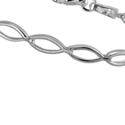 SilberDream Armband Oval matt/glänzend 925 Sterling Silber 19,5cm SDA455J