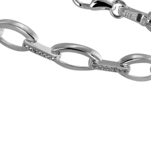 SilberDream Armband Oval Zirkonia weiß 925er Silber 18,8cm Damen SDA449W