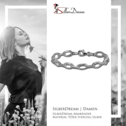 SilberDream Armband Oval Zirkonia weiß 925er Silber 18,8cm Damen SDA449W
