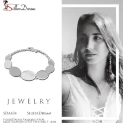 SilberDream Armband Oval matt/glänzend 925 Sterling Silber 19,5cm SDA434