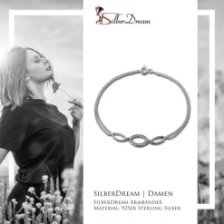 SilberDream Armband Oval Zirkonia weiß 925er Sterling Silber 19cm SDA425W