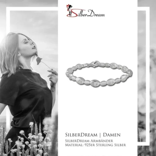 SilberDream Armband Oval Zirkonia weiß 925er Silber 18,8cm Damen SDA444W