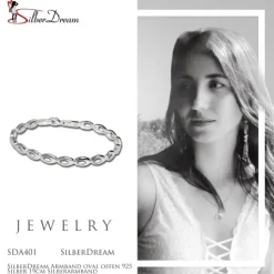 SilberDream Armband oval offen 925 Silber 19cm Silberarmband SDA401