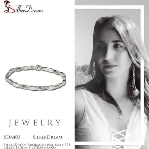 SilberDream Armband oval matt 925 Silber 18,5cm Silberarmband SDA403