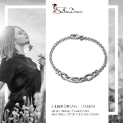 SilberDream Armband Ovale Zirkonia weiß 925er Silber 19cm Damen SDA4811W