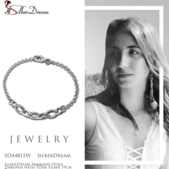 SilberDream Armband Ovale Zirkonia weiß 925er Silber 19cm Damen SDA4811W