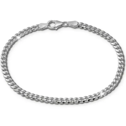 SilberDream Armband Panzer facettiert 925 Sterling Silber Unisex 19cm SDA2399J