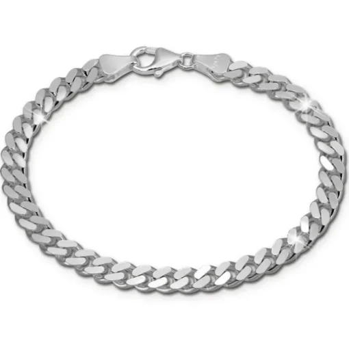 SilberDream Armband Panzer flach 925 Sterling Silberarmband Unisex 21cm SDA2411J