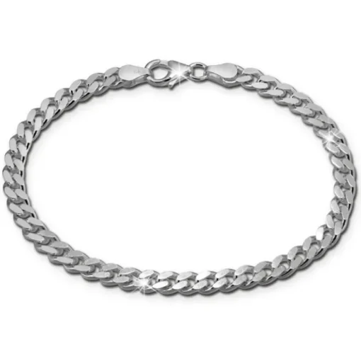 SilberDream Armband Panzer flach 925 Sterling Silberarmband Unisex 19cm SDA2319J